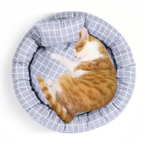 Plaid Pet Bed with Pillow - alternate product view 3