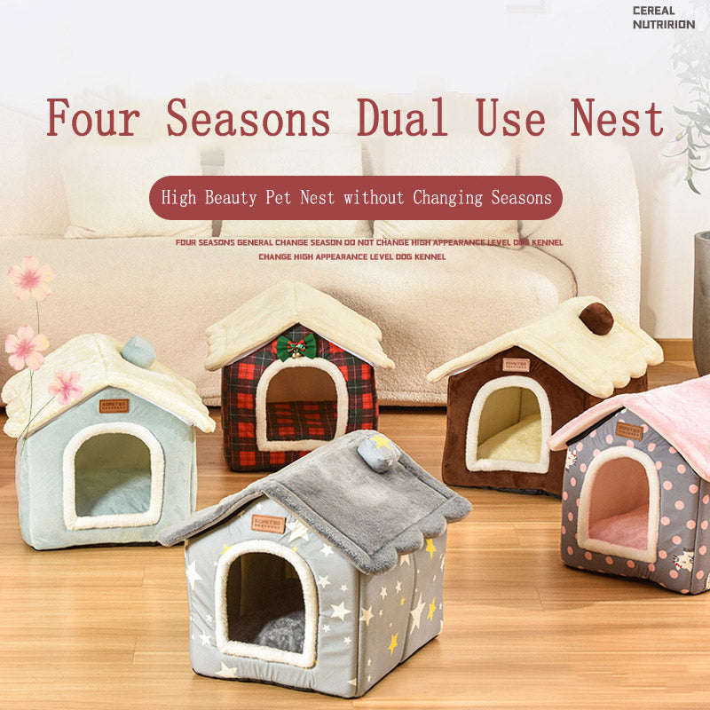 Washable pet house for cats and small dogs
