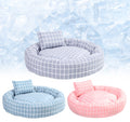 Plaid pet bed with matching pillow
