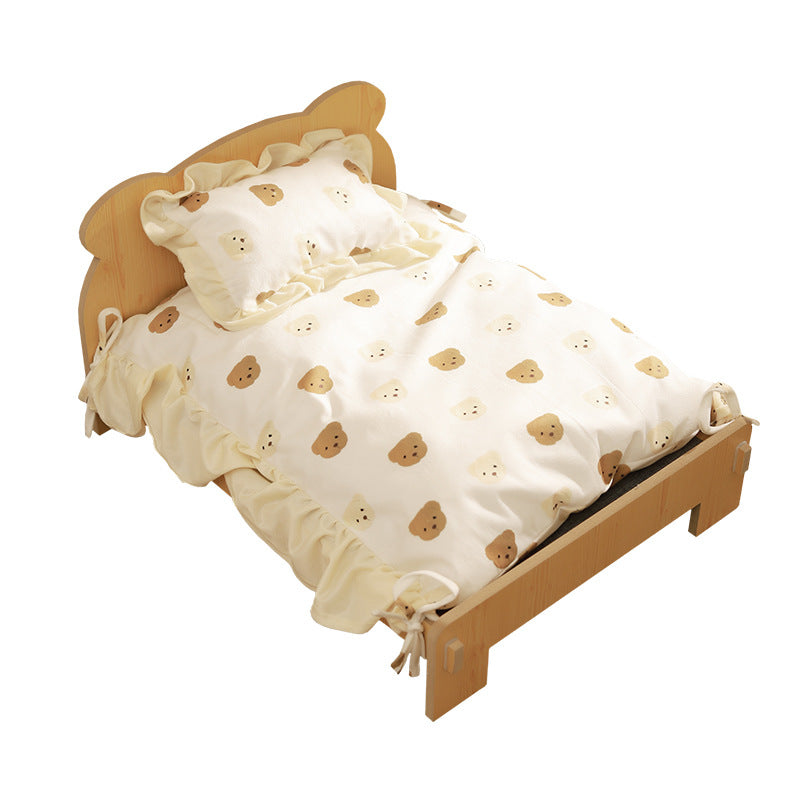 Wooden Cat Bed with Bedding Set - alternate product view 3