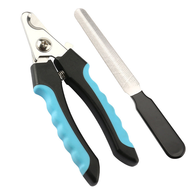 Stainless steel pet nail clipper with file