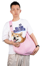 Foldable crossbody pet carrier for small cats and dogs