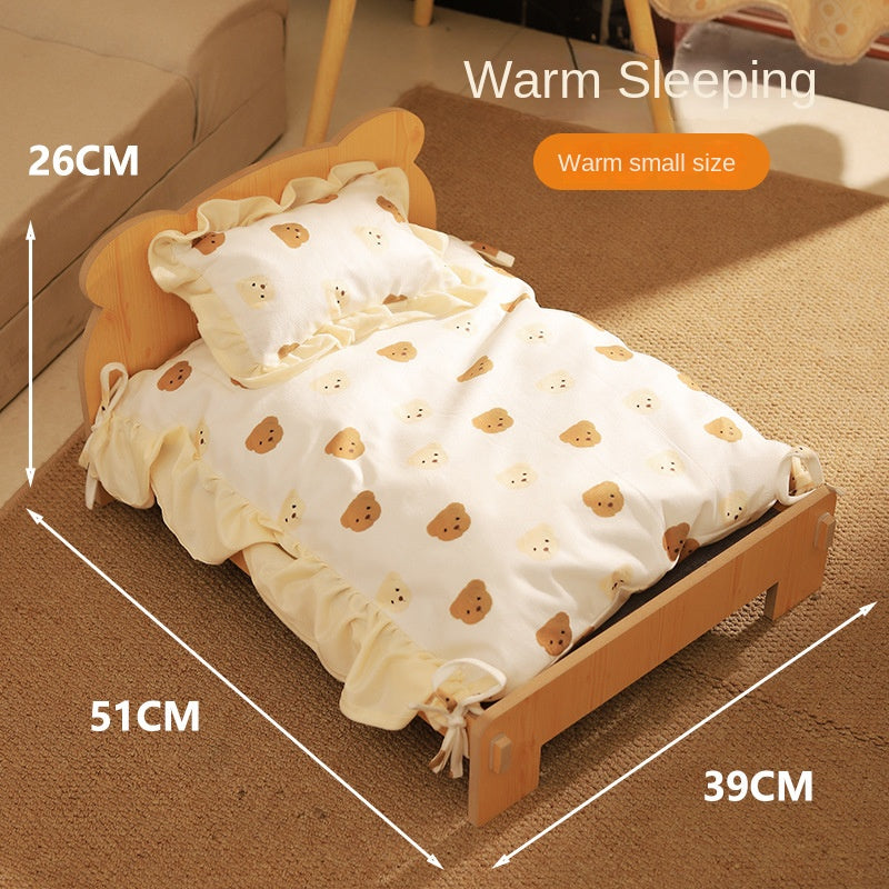 Wooden Cat Bed with Bedding Set - alternate product view 4