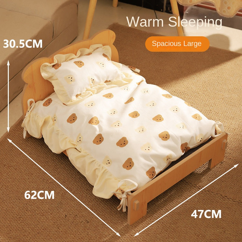Wooden Cat Bed with Bedding Set - alternate product view 5