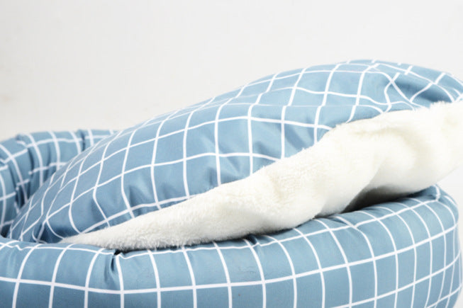 Plaid Pet Bed with Pillow - alternate product view 2