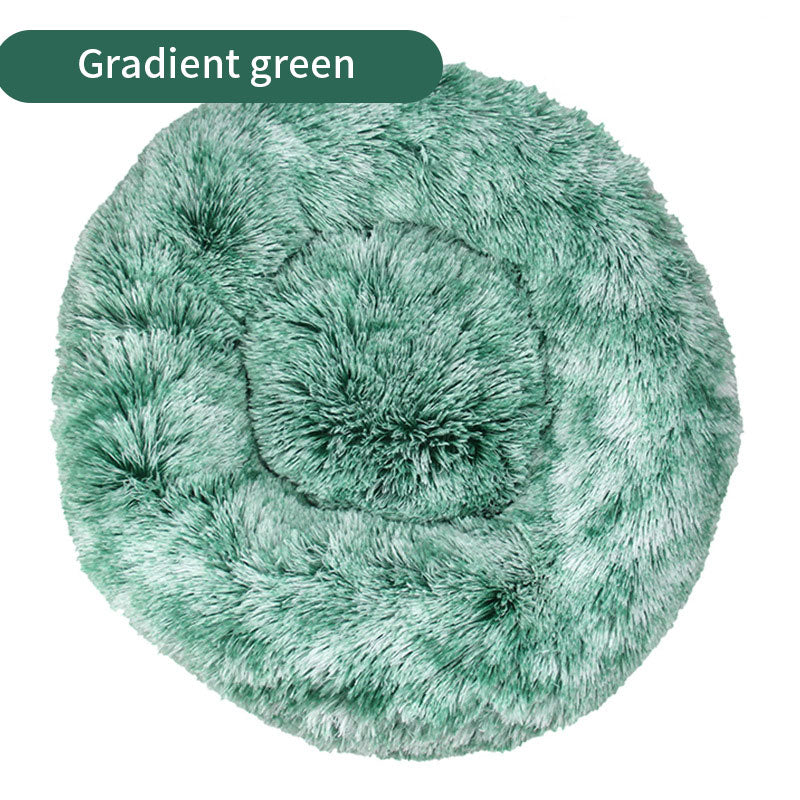 Fluffy round pet bed for dogs and cats