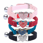 Velvet bell cat collar