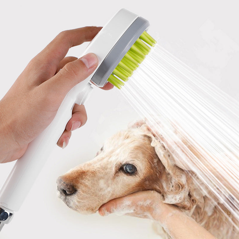 Pet bath shower and massage brush
