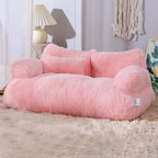 Plush sofa-style pet bed for dogs and cats