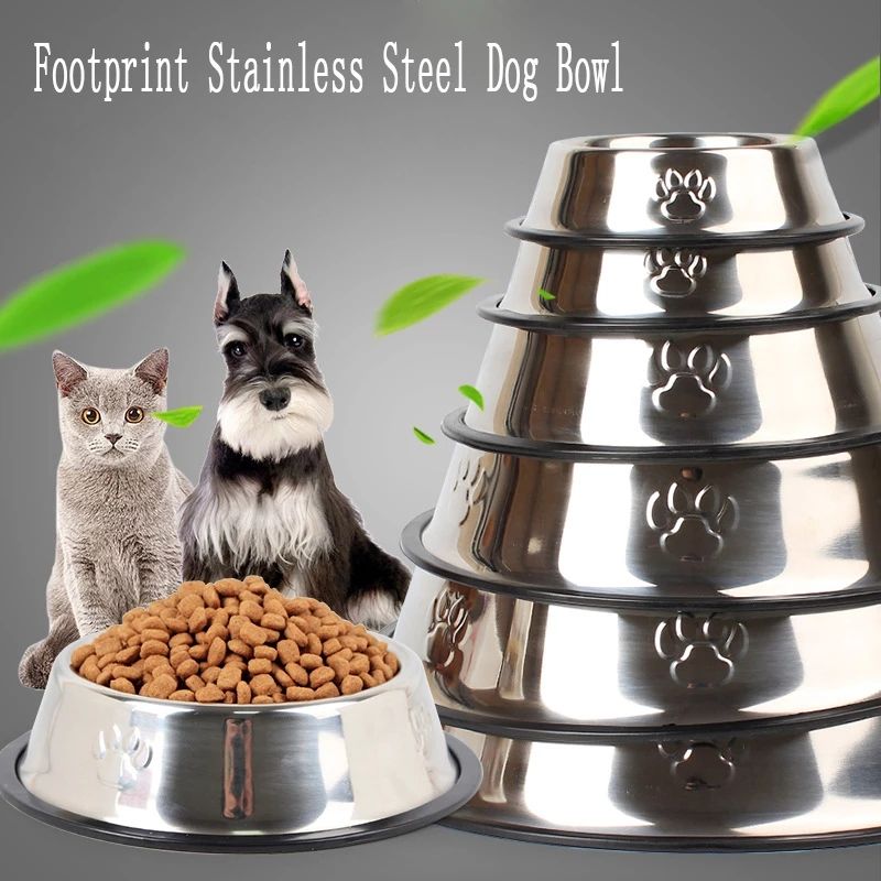 Non-slip stainless steel dog bowl