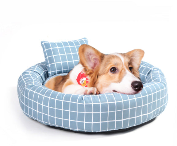 Plaid Pet Bed with Pillow - alternate product view 4