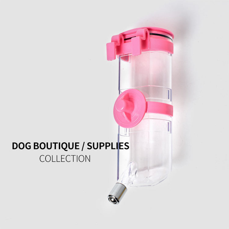 Hanging pet water bottle for crates and carriers