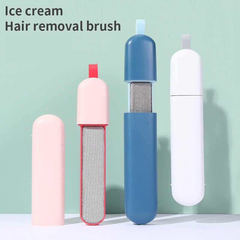 Portable reusable pet hair remover brush